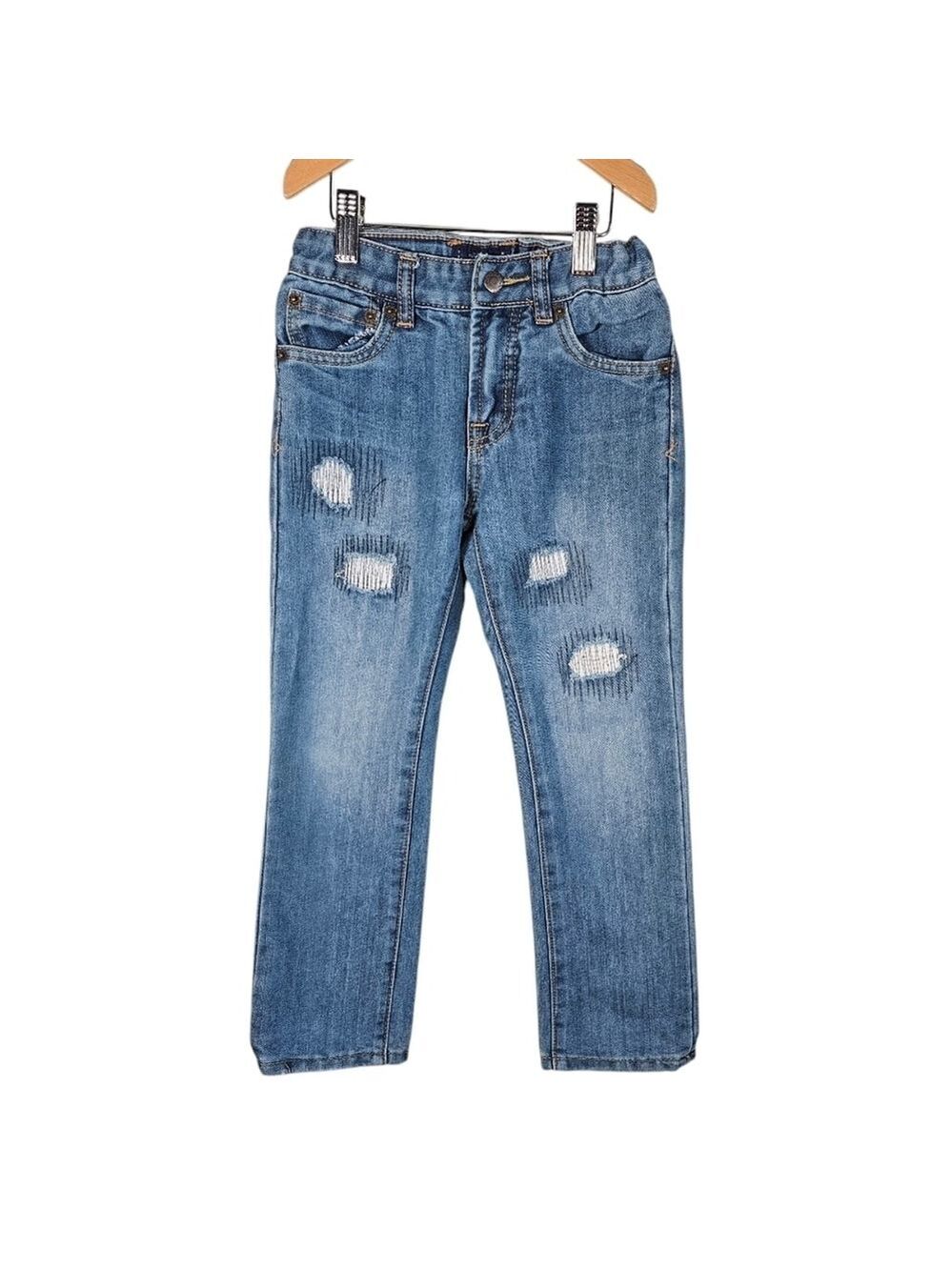 Lucky Brand Billy Straight Distressed Blue Denim Jeans Boys Size 7